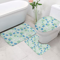 Hawaii Anthurium Tiare Pikake Lei Bathroom Set Omaomao Lauhala Art Pattern