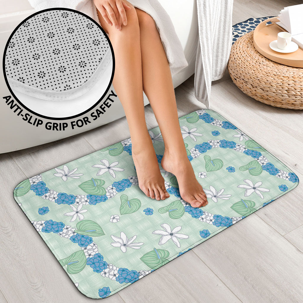 Hawaii Anthurium Tiare Pikake Lei Bathroom Set Omaomao Lauhala Art Pattern