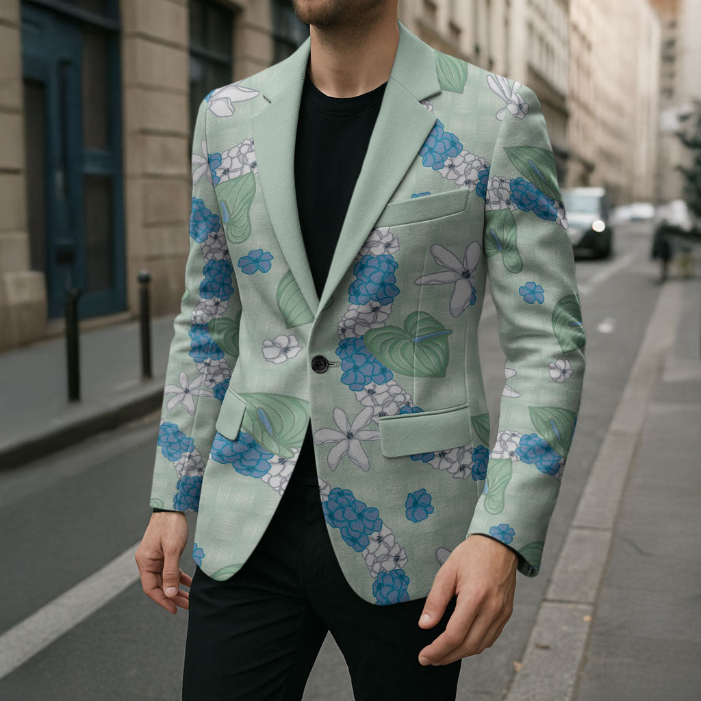 Hawaii Anthurium Tiare Pikake Lei Blazer Omaomao Lauhala Art Pattern