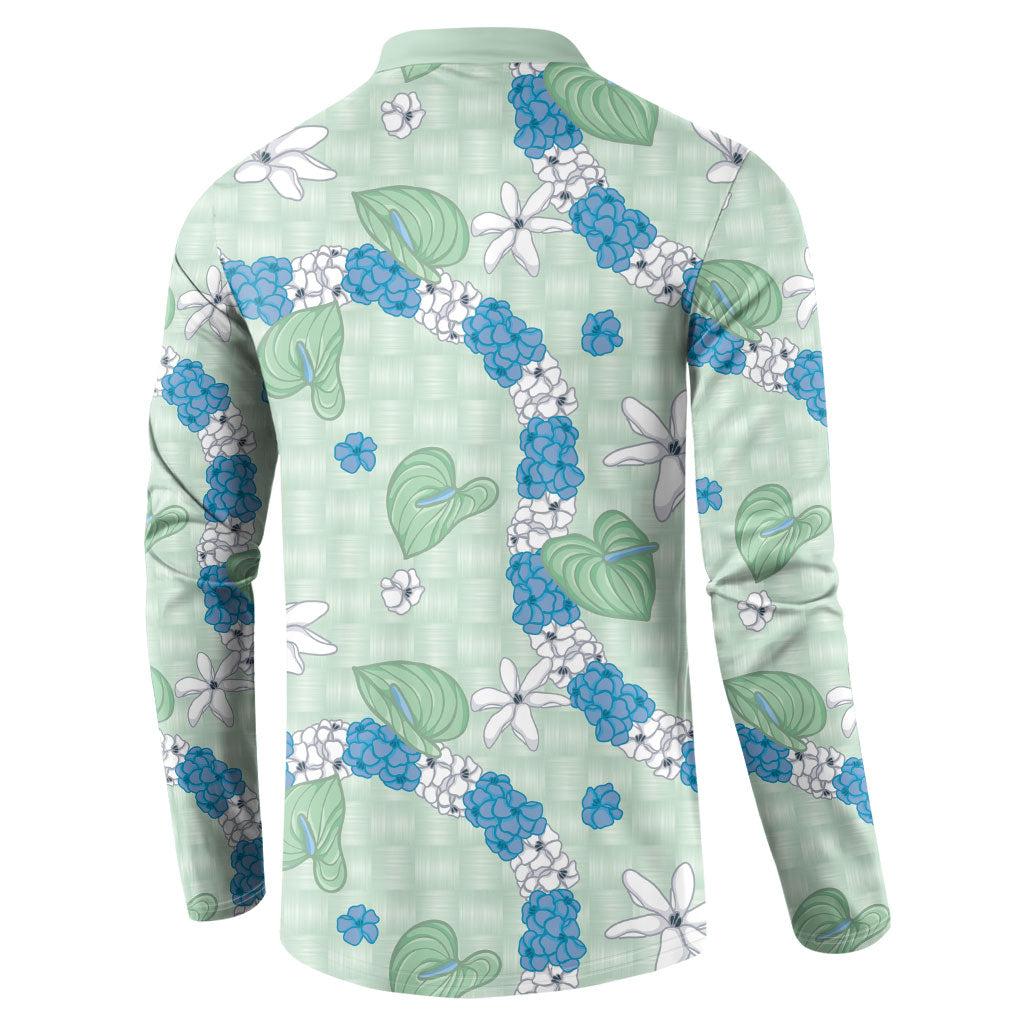 Hawaii Anthurium Tiare Pikake Lei Button Sweatshirt Omaomao Lauhala Art Pattern LT01 - Polynesian Pride