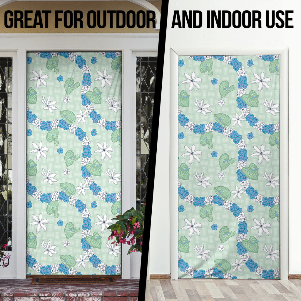 Hawaii Anthurium Tiare Pikake Lei Door Cover Omaomao Lauhala Art Pattern LT01 - Polynesian Pride