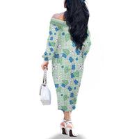Hawaii Anthurium Tiare Pikake Lei Family Matching Off The Shoulder Long Sleeve Dress and Hawaiian Shirt Omaomao Lauhala Art Pattern LT01 - Polynesian Pride
