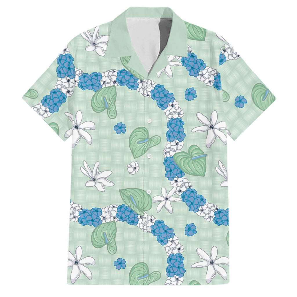 Hawaii Anthurium Tiare Pikake Lei Family Matching Off Shoulder Maxi Dress and Hawaiian Shirt Omaomao Lauhala Art Pattern