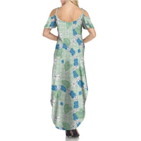 Hawaii Anthurium Tiare Pikake Lei Family Matching Summer Maxi Dress and Hawaiian Shirt Omaomao Lauhala Art Pattern