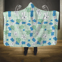 Hawaii Anthurium Tiare Pikake Lei Hooded Blanket Omaomao Lauhala Art Pattern