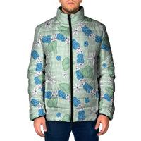 Hawaii Anthurium Tiare Pikake Lei Padded Jacket Omaomao Lauhala Art Pattern