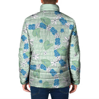 Hawaii Anthurium Tiare Pikake Lei Padded Jacket Omaomao Lauhala Art Pattern