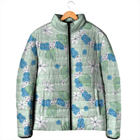 Hawaii Anthurium Tiare Pikake Lei Padded Jacket Omaomao Lauhala Art Pattern