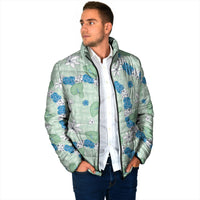 Hawaii Anthurium Tiare Pikake Lei Padded Jacket Omaomao Lauhala Art Pattern