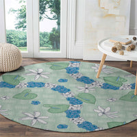 Hawaii Anthurium Tiare Pikake Lei Round Carpet Omaomao Lauhala Art Pattern LT01 - Polynesian Pride