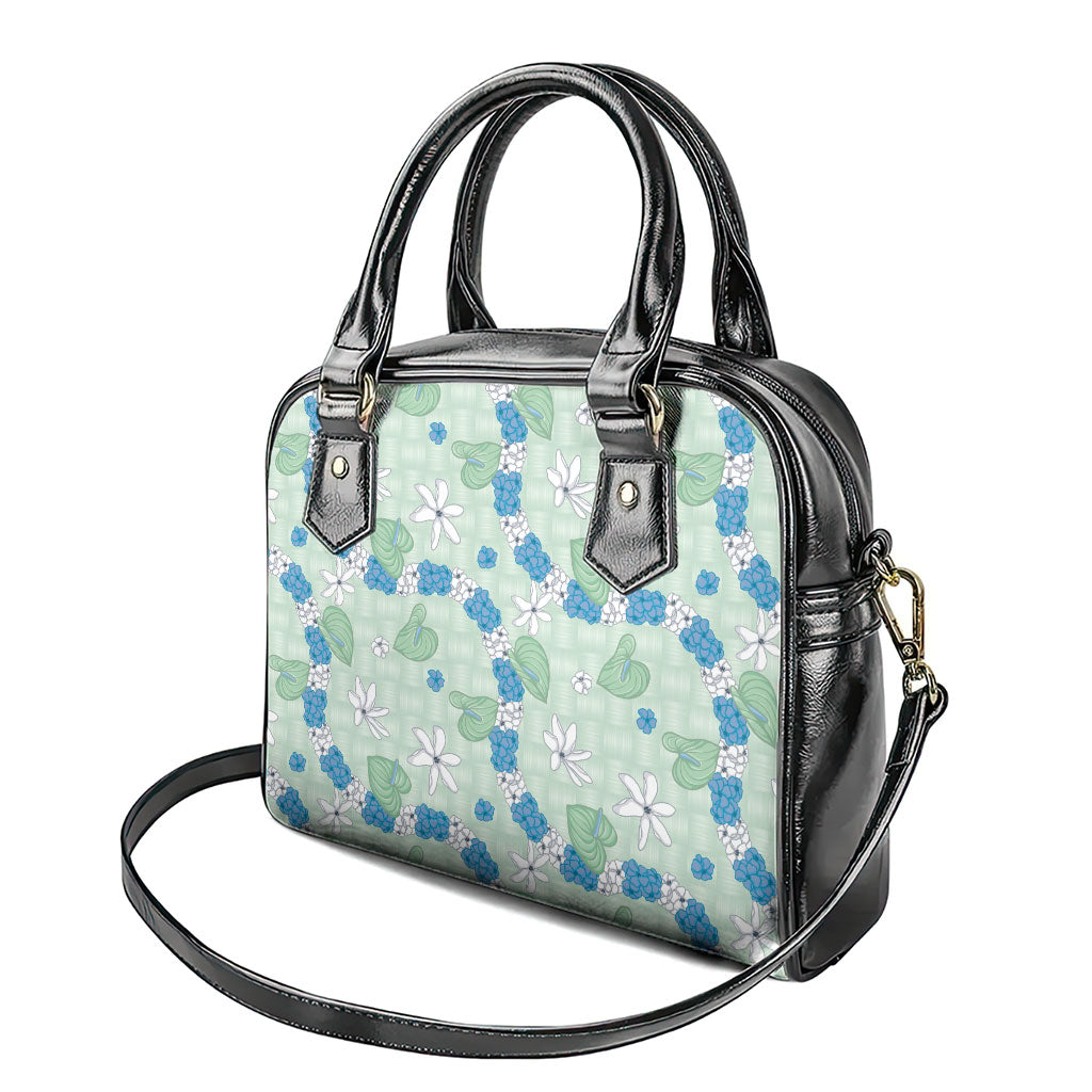 Hawaii Anthurium Tiare Pikake Lei Shoulder Handbag Omaomao Lauhala Art Pattern