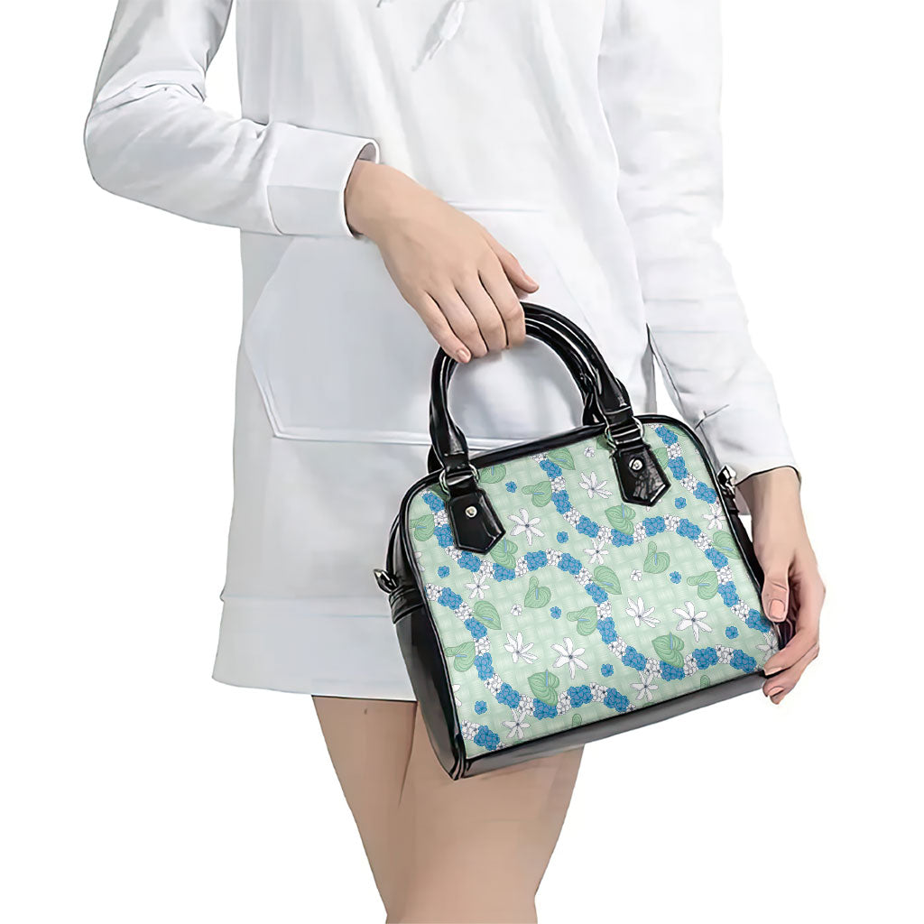 Hawaii Anthurium Tiare Pikake Lei Shoulder Handbag Omaomao Lauhala Art Pattern