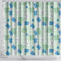 Hawaii Anthurium Tiare Pikake Lei Shower Curtain Omaomao Lauhala Art Pattern