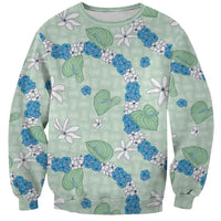 Hawaii Anthurium Tiare Pikake Lei Sweatshirt Omaomao Lauhala Art Pattern