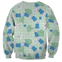 Hawaii Anthurium Tiare Pikake Lei Sweatshirt Omaomao Lauhala Art Pattern