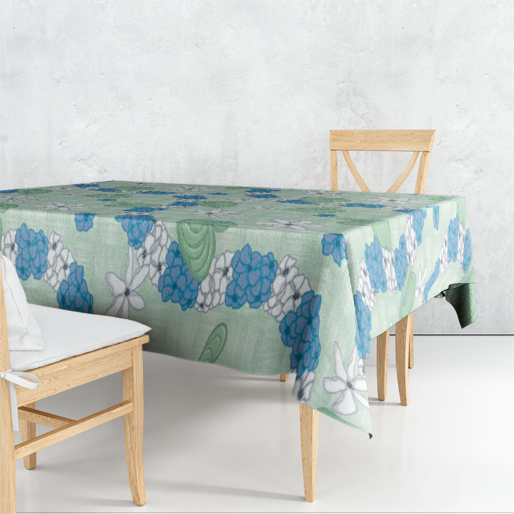 Hawaii Anthurium Tiare Pikake Lei Tablecloth Omaomao Lauhala Art Pattern
