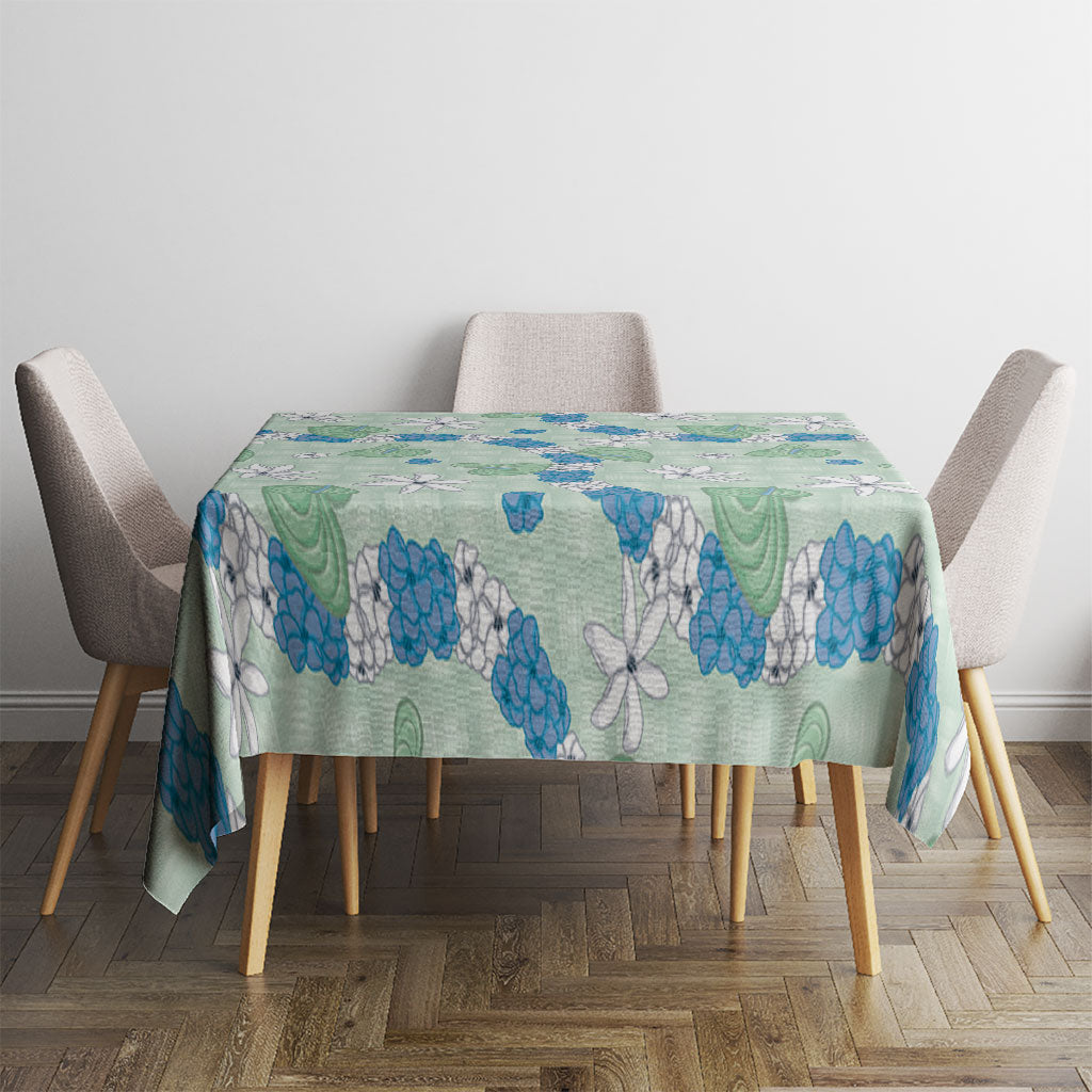 Hawaii Anthurium Tiare Pikake Lei Tablecloth Omaomao Lauhala Art Pattern