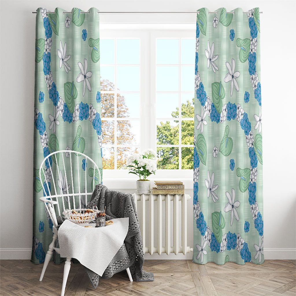 Hawaii Anthurium Tiare Pikake Lei Window Curtain Omaomao Lauhala Art Pattern