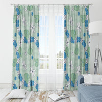 Hawaii Anthurium Tiare Pikake Lei Window Curtain Omaomao Lauhala Art Pattern