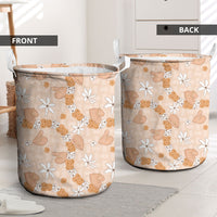 Hawaii Anthurium Tiare Pikake Lei Laundry Basket Alani Lauhala Art Pattern