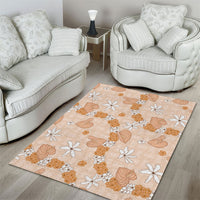 Hawaii Anthurium Tiare Pikake Lei Area Rug Alani Lauhala Art Pattern LT01 - Polynesian Pride