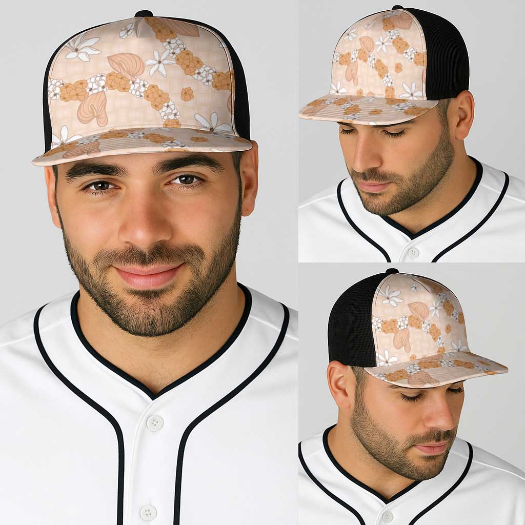 Hawaii Anthurium Tiare Pikake Lei Baseball Net Cap Alani Lauhala Art Pattern LT01 - Polynesian Pride