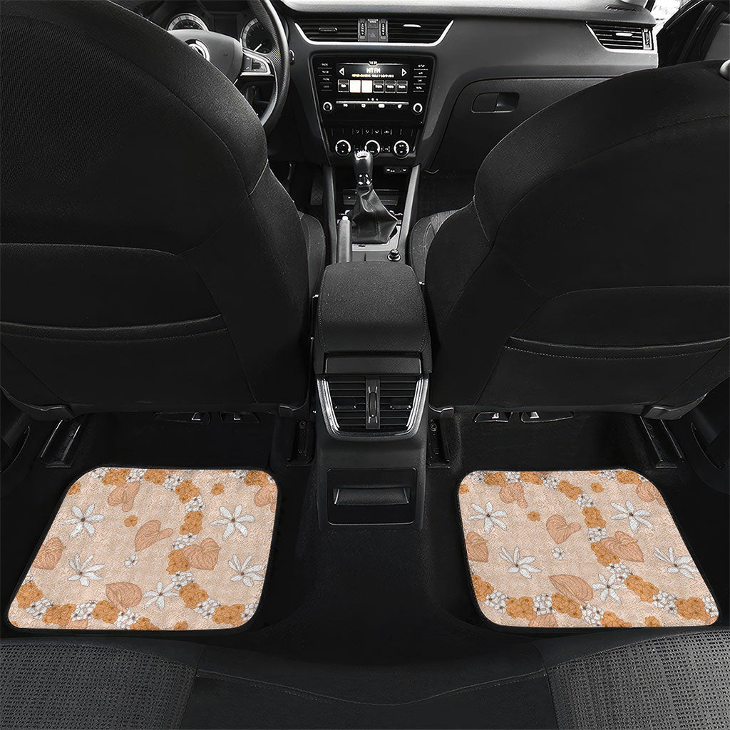 Hawaii Anthurium Tiare Pikake Lei Car Mats Alani Lauhala Art Pattern
