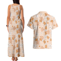 Hawaii Anthurium Tiare Pikake Lei Couples Matching Tank Maxi Dress and Hawaiian Shirt Alani Lauhala Art Pattern LT01 - Polynesian Pride