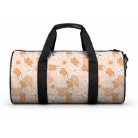 Hawaii Anthurium Tiare Pikake Lei Duffle Bag Alani Lauhala Art Pattern
