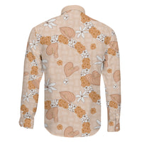 Hawaii Anthurium Tiare Pikake Lei Family Matching Long Sleeve Bodycon Dress and Hawaiian Shirt Alani Lauhala Art Pattern