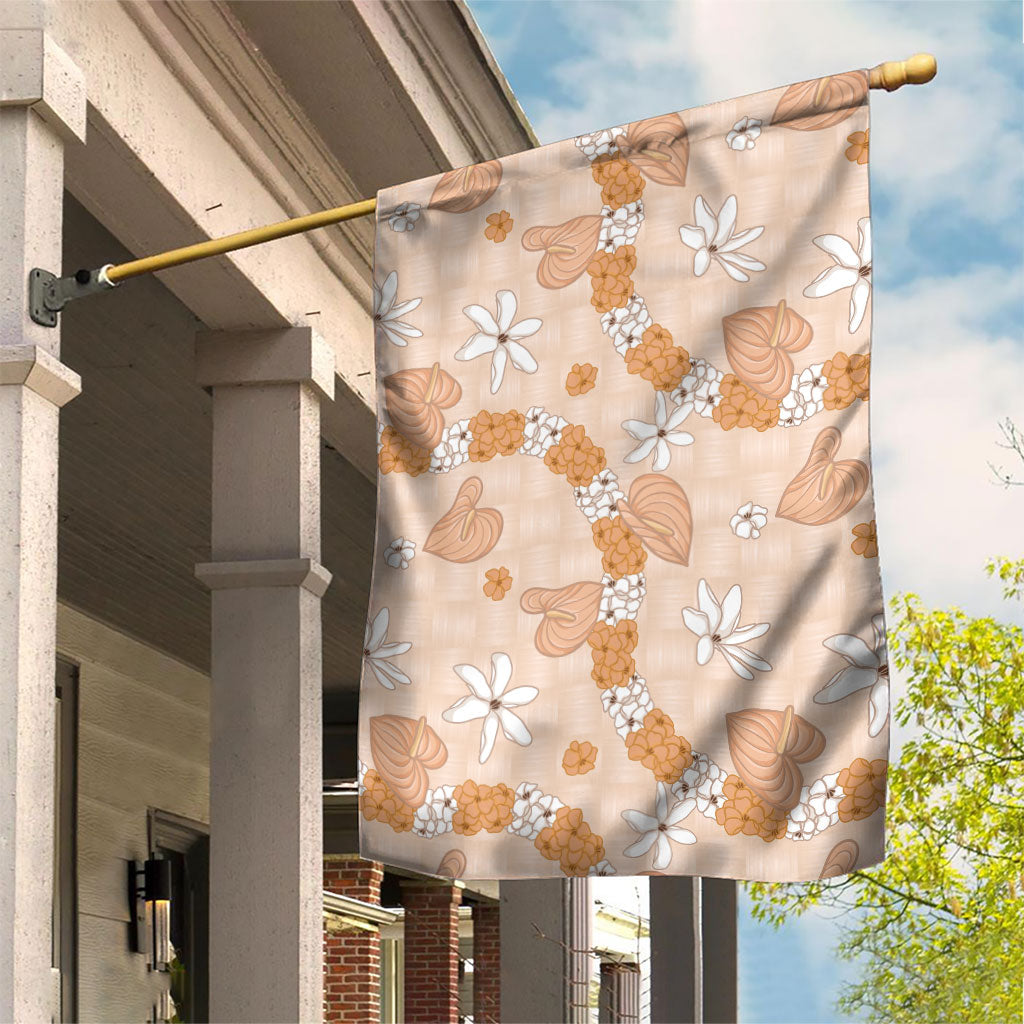 Hawaii Anthurium Tiare Pikake Lei Garden Flag Alani Lauhala Art Pattern