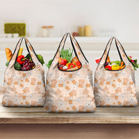 Hawaii Anthurium Tiare Pikake Lei Grocery Bag Alani Lauhala Art Pattern