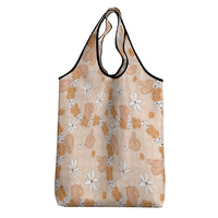 Hawaii Anthurium Tiare Pikake Lei Grocery Bag Alani Lauhala Art Pattern