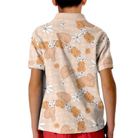 Hawaii Anthurium Tiare Pikake Lei Kid Polo Shirt Alani Lauhala Art Pattern