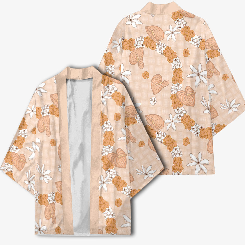 Hawaii Anthurium Tiare Pikake Lei Kimono Alani Lauhala Art Pattern LT01 - Polynesian Pride