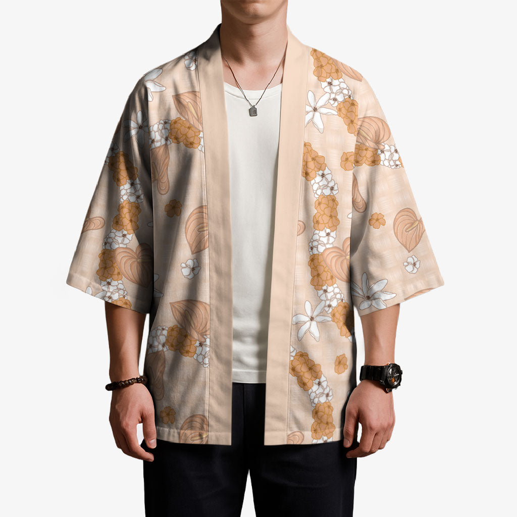 Hawaii Anthurium Tiare Pikake Lei Kimono Alani Lauhala Art Pattern LT01 - Polynesian Pride