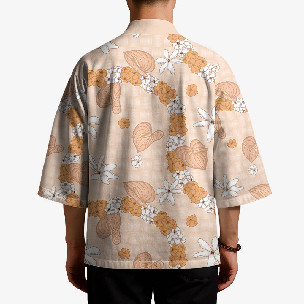 Hawaii Anthurium Tiare Pikake Lei Kimono Alani Lauhala Art Pattern LT01 - Polynesian Pride