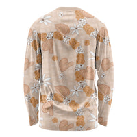 Hawaii Anthurium Tiare Pikake Lei Long Sleeve Shirt Alani Lauhala Art Pattern LT01 - Polynesian Pride