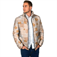 Hawaii Anthurium Tiare Pikake Lei Padded Jacket Alani Lauhala Art Pattern