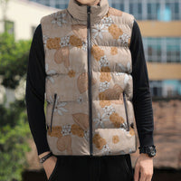 Hawaii Anthurium Tiare Pikake Lei Sleeveless Puffer Jacket Alani Lauhala Art Pattern
