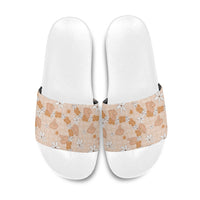 Hawaii Anthurium Tiare Pikake Lei Slide Sandals Alani Lauhala Art Pattern