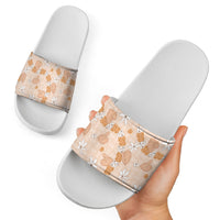 Hawaii Anthurium Tiare Pikake Lei Slide Sandals Alani Lauhala Art Pattern