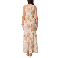 Hawaii Anthurium Tiare Pikake Lei Tank Maxi Dress Alani Lauhala Art Pattern LT01 - Polynesian Pride