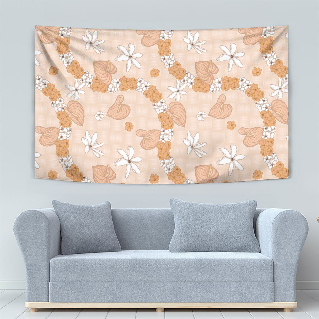 Hawaii Anthurium Tiare Pikake Lei Tapestry Alani Lauhala Art Pattern LT01 - Polynesian Pride