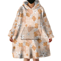 Hawaii Anthurium Tiare Pikake Lei Wearable Blanket Hoodie Alani Lauhala Art Pattern LT01 - Polynesian Pride