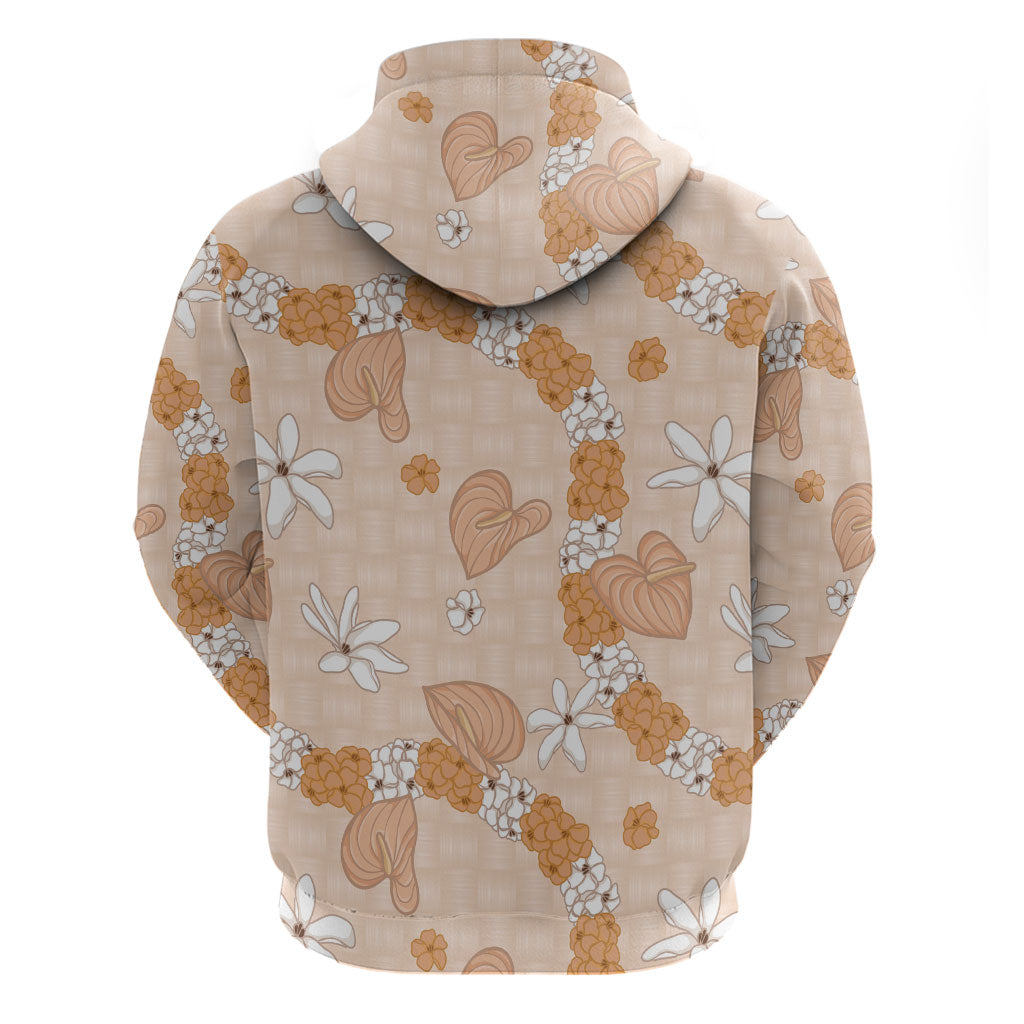 Hawaii Anthurium Tiare Pikake Lei Zip Hoodie Alani Lauhala Art Pattern LT01 - Polynesian Pride