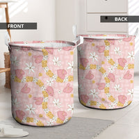 Hawaii Anthurium Tiare Pikake Lei Laundry Basket Akala Lauhala Art Pattern LT01 - Polynesian Pride