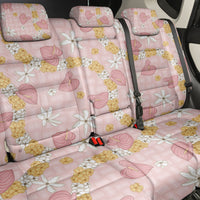 Hawaii Anthurium Tiare Pikake Lei Back Car Seat Cover Akala Lauhala Art Pattern