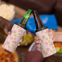 Hawaii Anthurium Tiare Pikake Lei 4 in 1 Can Cooler Tumbler Akala Lauhala Art Pattern