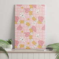 Hawaii Anthurium Tiare Pikake Lei Canvas Wall Art Akala Lauhala Art Pattern